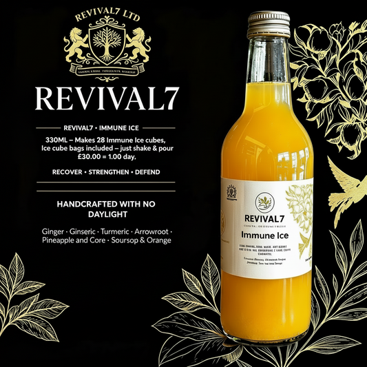 Revival7 Handmade Ice Cube Juice 330ml · 7 Super Root & Fruit Extracts · One‑Month Supply